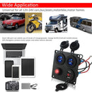 DC 12V-24V Car Dual USB Charger+Red Digital Voltmeter+ON/OFF Switch Panel