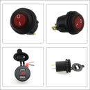 DC 12V-24V Car Dual USB Charger+Red Digital Voltmeter+ON/OFF Switch Panel