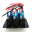 Waterproof 3 Gang 3 color Rocker Switch Panel DC 12V Voltmeter Double