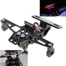 Motorcycle Adjustable License Number Plate Frame Holder Bracket with LED Light for Yamaha Honda Suzuki Kawasaki KTM