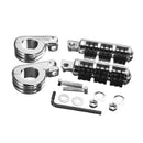 Chrome 32mm Short Angled Adjustable Highway Foot Pegs Peg Mount For Harley