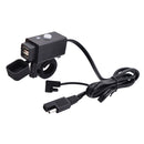 5V 3.1A Waterproof Motorcycle Dual USB Port Socket Kit SAE to USB Adapter Cable Phone Tablet GPS Charger