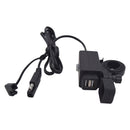 5V 3.1A Waterproof Motorcycle Dual USB Port Socket Kit SAE to USB Adapter Cable Phone Tablet GPS Charger