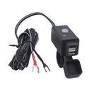 Motorcycle Dual USB Cable Charger Adapter Ports Power Socket with LED Indicator for Cell Phone Tablet GPS