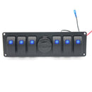 6-Gang Rocker Switch Panel Circuit Breaker + USB 4.2A for RV Car Marine Boats