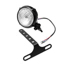 Black Vintage Retro Bullet Headlight Front Lamp High Low Beam For Harley