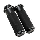Heavy Duty CNC Billet Edge Cut 1'' Handlebar Hand Grips for Harley Sportster Dyna Softail Touring