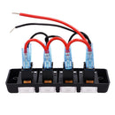 Boat Marine Car DC12V 16A 4 Gang Circuit Breaker Button Toggle Switch Panel