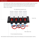 Boat Marine Car DC12V 16A 4 Gang Circuit Breaker Button Toggle Switch Panel