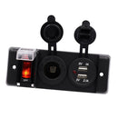 Dual USB Socket Charger 2.1A & 1A + Cigarette Lighter Socket (Power Socket) + ON-OFF Toggle Switch for Car Boat Marine RV