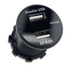 Dual USB Charger Socket with LED Digital Voltmeter Motorcycle Boat