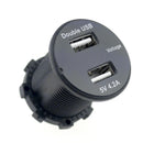 Dual USB Charger Socket with LED Digital Voltmeter Motorcycle Boat