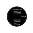 Dual USB Charger Socket with LED Digital Voltmeter Motorcycle Boat
