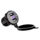Dual USB Charger Socket with LED Digital Voltmeter Motorcycle Boat