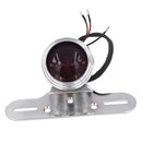 Motorcycle License Plate Rear Light 12V Taillights For ATV Cafe Racer Silver