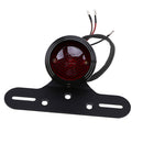 Motorcycle License Plate Rear Light 12V Taillights For ATV Cafe Racer Black