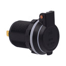 Dual USB 5V 4.2A Socket Charger 12-24 Volt IP66 Waterproof Spring Cover Power Outlet for Car Boat Motorcycle Blue LED