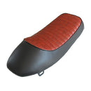 Motorcycle Vintage Cafe Racer Hump Saddle Seat for Honda Suzuki Yamaha Kawasaki Black & Brown-Red