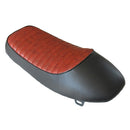 Motorcycle Vintage Cafe Racer Hump Saddle Seat for Honda Suzuki Yamaha Kawasaki Black & Brown-Red