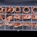 150Pcs Flat Ring Copper Washer Oil Sealing Gasket Assortment Hardware Set Box