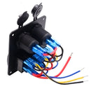 3 Gang Rocker Switch Panel Dual USB Charger With LED Light For Boat Marine