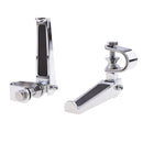 Universal Chrome Motorcycle Anti-Vibrate Engine Guard Foot Pegs w/ Clamp Footpegs Footrest