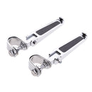 Universal Chrome Motorcycle Anti-Vibrate Engine Guard Foot Pegs w/ Clamp Footpegs Footrest