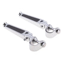 Universal Chrome Motorcycle Anti-Vibrate Engine Guard Foot Pegs w/ Clamp Footpegs Footrest