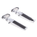 Universal Chrome Motorcycle Anti-Vibrate Engine Guard Foot Pegs w/ Clamp Footpegs Footrest
