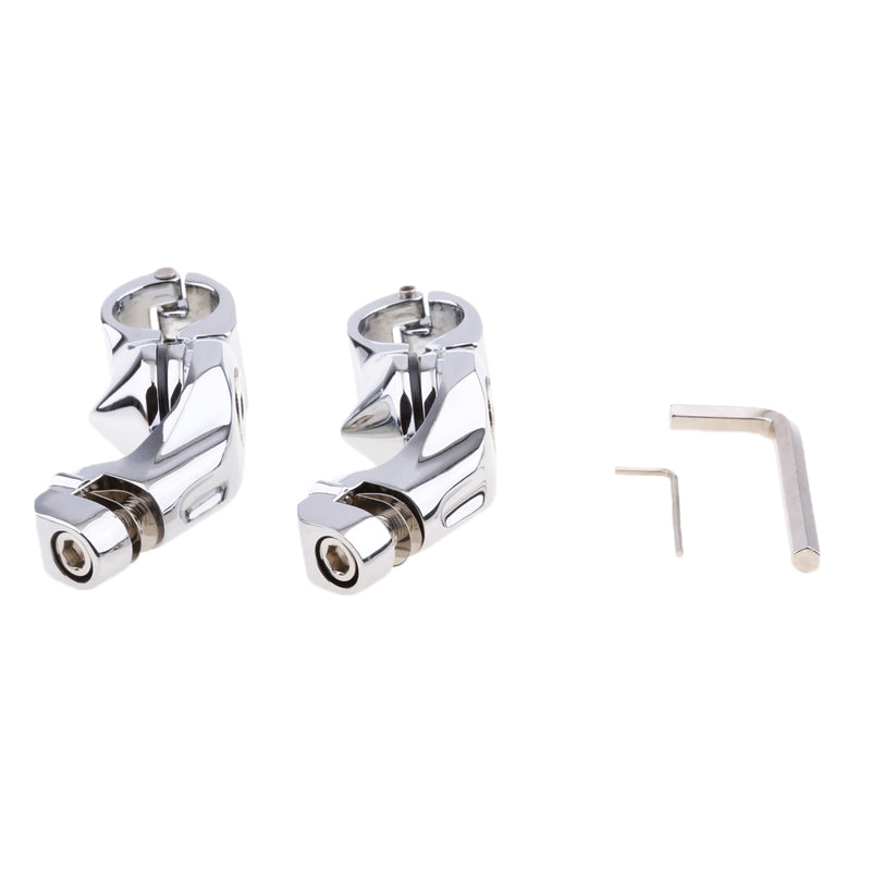 1" 32mm Chrome Highway Short Angled Foot Peg Mount Kit For Harley Touring