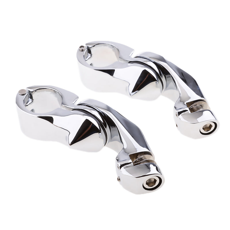 1" 32mm Chrome Highway Short Angled Foot Peg Mount Kit For Harley Touring