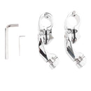 1" 32mm Chrome Highway Short Angled Foot Peg Mount Kit For Harley Touring
