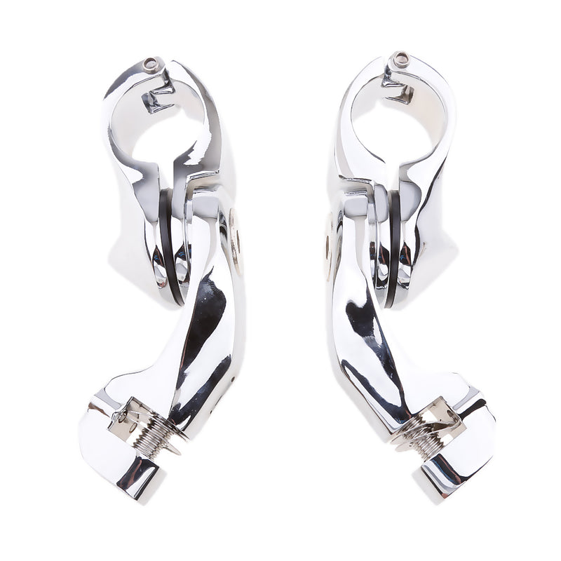 1" 32mm Chrome Highway Short Angled Foot Peg Mount Kit For Harley Touring