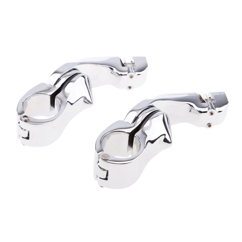 1" 32mm Chrome Highway Short Angled Foot Peg Mount Kit For Harley Touring