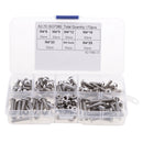 170 Pieces M3 Stainless Steel Button Head Hex Socket Screw & Hex Nuts Kit with Plastic Box
