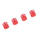 4Pcs Dice Shape Tyre Valve Covers Caps Stems for Car Bike Truck Motorcycle Red
