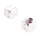 4Pcs Dice Shape Tyre Valve Covers Caps Stems for Car Bike Truck Motorcycle Silver