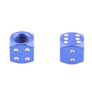 4Pcs Dice Shape Tyre Valve Covers Caps Stems for Car Bike Truck Motorcycle Blue