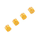 4Pcs Dice Shape Tyre Valve Covers Caps Stems for Car Bike Truck Motorcycle Gold