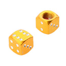 4Pcs Dice Shape Tyre Valve Covers Caps Stems for Car Bike Truck Motorcycle Gold