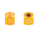 4Pcs Dice Shape Tyre Valve Covers Caps Stems for Car Bike Truck Motorcycle Gold