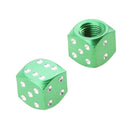 4Pcs Dice Shape Tyre Valve Covers Caps Stems for Car Bike Truck Motorcycle Green