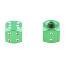 4Pcs Dice Shape Tyre Valve Covers Caps Stems for Car Bike Truck Motorcycle Green