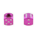 4Pcs Dice Shape Tyre Valve Covers Caps Stems for Car Bike Truck Motorcycle Purple