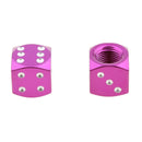 4Pcs Dice Shape Tyre Valve Covers Caps Stems for Car Bike Truck Motorcycle Purple