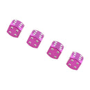 4Pcs Dice Shape Tyre Valve Covers Caps Stems for Car Bike Truck Motorcycle Purple