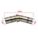 220mm / 8.66 inch Motorcycle Exhaust Middle Pipe for SUZUKI GSX250R GSXR250