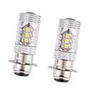 1 Pair 6000K H6 80W Motorcycle White LED Headlights Fog Lamp Bulbs