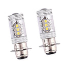 1 Pair 6000K H6 80W Motorcycle White LED Headlights Fog Lamp Bulbs