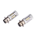 1 Pair 6000K H6 80W Motorcycle White LED Headlights Fog Lamp Bulbs